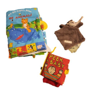 SOFT Baby Books, (3) Including 1 Jelly Cat. Perfect Infant Gift.